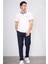 3951 Erkek Polo Yaka Penye Pike T-Shirt Beyaz 2
