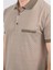 3774 Erkek Polo Yaka Baklava Desen T-Shirt Vizon-Bej 3