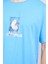 Çetinkaya Chester Polo 3866 Bisiklet Yaka 30/1 Penye Regular Baskılı T-Shirt Mavi 3