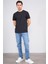 4045 Erkek Bisiklet Yaka Baskılı Regular Polyamid T-Shirt Siyah 2