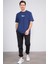 Çetinkaya Chester Polo 3900 Erkek Bisiklet Yaka Pamuk Baskılı Comfort T-Shirt Lacivert 2