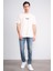 Çetinkaya Chester Polo 3900 Erkek Bisiklet Yaka Pamuk Baskılı Comfort T-Shirt Krem 2