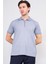 3803 Erkek Fermuarlı Polo Yaka T-Shirt Mavi 1