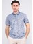 4009 Erkek Polo Yaka Jakarlı Merserize T-Shirt Lacivert 1