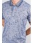 4009 Erkek Polo Yaka Jakarlı Merserize T-Shirt Lacivert 3