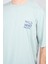 Çetinkaya Chester Polo 3842 Bisiklet Yaka 30/1 Penye Oversize Baskılı T-Shirt Koyu Çağla 3