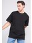 Çetinkaya Mentality 3893 Bisiklet Yaka 30/2 Süprem Loose Fit T-Shirt Siyah 1