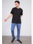 Çetinkaya Mentality 3720 Bisiklet Yaka 30/1 Penye Regular Baskılı T-Shirt Siyah 2