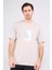 Çetinkaya Mentality 3967 Bisiklet Yaka Penye Regular Baskılı Tshirt Vizon 1