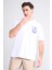 Çetinkaya Chester Polo 3859 Bisiklet Yaka 30/1 Penye Regular Baskılı T-Shirt Beyaz 1