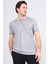 Çetinkaya Mentality 3366 Erkek Fermuarlı Polo Yaka Jakarlı T-Shirt Gri- Beyaz 1