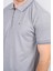Çetinkaya Mentality 3366 Erkek Fermuarlı Polo Yaka Jakarlı T-Shirt Gri- Beyaz 3
