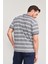 3941 Erkek Polo Yaka Ringelli 1-1 Pike T-Shirt Indigo-Beyaz 4
