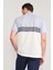 3771 Erkek Polo Yaka Ringel Raporlu Pike T-Shirt Açık Mavi - Krem 4