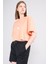Çetinkaya Fithit 8385 Bayan Bisiklet Yaka 30/1 Penye Baskılı Oversize T-Shirt Kayısı 1