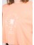 Çetinkaya Fithit 8385 Bayan Bisiklet Yaka 30/1 Penye Baskılı Oversize T-Shirt Kayısı 3