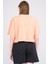 Çetinkaya Fithit 8385 Bayan Bisiklet Yaka 30/1 Penye Baskılı Oversize T-Shirt Kayısı 4