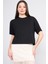 Ikoll 1004503 Siyah Kadın Basic Crop T-Shirt 1