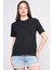 Ikoll 1004623 Siyah Kadın Karyoka Dıkıs Detaylı T-Shirt 1