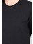 Ikoll 1004623 Siyah Kadın Karyoka Dıkıs Detaylı T-Shirt 3
