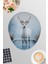 Beyaz Geyik Geyik Kış Oyuncu Gaming Oval Bilek Destekli Mousepad 1