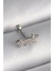 316L Çelik Gümüş Renk Zirkon Taşlı Yonca Tragus Piercing 1