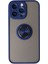 iPhone 14 Pro Kılıf Montreal Yüzüklü Silikon Kapak - Lacivert - KA9401-7710 1