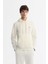 Erkek Ekru Kapüşonlu Baskılı Elastan Sweatshirt A42y1262 1