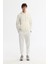 Erkek Ekru Kapüşonlu Baskılı Elastan Sweatshirt A42y1262 5