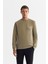 Erkek Vizon Bisiklet Yaka Pamuklu Baskılı Elastan Sweatshirt A42Y1206 1