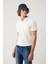 Erkek Beyaz %100 Pamuk 3 Düğmeli Jakarlı Polo Yaka T-Shirt A41Y1147 1