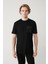 Erkek Siyah Bisiklet Yaka Baskılı Soft Touch T-shirt A41y1010 1