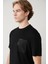 Erkek Siyah Bisiklet Yaka Baskılı Soft Touch T-shirt A41y1010 2