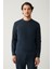 Erkek Lacivert Bisiklet Yaka Interlok Baskılı Sweatshirt A41y1203 1