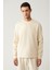 Erkek Bej Bisiklet Yaka Interlok Baskılı Sweatshirt A41y1203 3