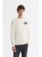 Erkek Ekru Bisiklet Yaka Pamuklu Baskılı Elastan Sweatshirt A42Y1206 1