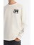 Erkek Ekru Bisiklet Yaka Pamuklu Baskılı Elastan Sweatshirt A42Y1206 2
