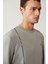 Erkek Gri Bisiklet Yaka Baskılı Soft Touch Sweatshirt A41y1224 5