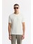 Erkek Beyaz Bisiklet Yaka Jakarlı T-shirt A41y1167 1