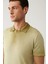 Erkek Açık Haki 3 Düğmeli Boya Efektli Polo Yaka Triko T-shirt A41y5114 2