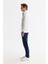Erkek Ekru Dik Yaka Fermuarlı Baskılı Pamuklu Sweatshirt A42Y1367 3