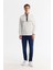 Erkek Ekru Dik Yaka Fermuarlı Baskılı Pamuklu Sweatshirt A42Y1367 5