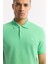 Erkek Neon Yeşil Regular Fit %100 Pamuk Hızlı Kuruyan Kıvrılmayan Polo Yaka T-Shirt B001032 2