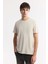 Erkek Bej Regular Fit Soft Touch Bisiklet Yaka Düz Modal T-Shirt B001171 5