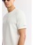 Erkek Beyaz Bisiklet Yaka Jakarlı T-shirt A41y1167 2