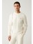 Erkek Ekru Bisiklet Yaka Baskılı Soft Touch Sweatshirt A41y1224 1