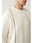 Erkek Ekru Bisiklet Yaka Baskılı Soft Touch Sweatshirt A41y1224 5