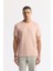 Erkek Pembe Bisiklet Yaka Jakarlı T-shirt A41y1167 1