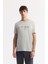 Erkek Açık Gri Bisiklet Yaka Baskılı Shoft Touch Flamlı T-Shirt A51Y1138 1