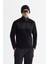 Erkek Siyah Soğuğa Dayanıklı Fermuarlı Dik Yaka Polar Sweatshirt A42y1380 1